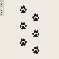 Animal paw prints vector
