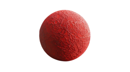 Red Easter egg shaped like a fresh melon fruit isolated on a white background