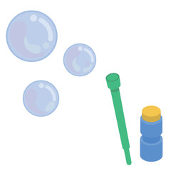 シャボン玉セット ストロー 容器 イラスト