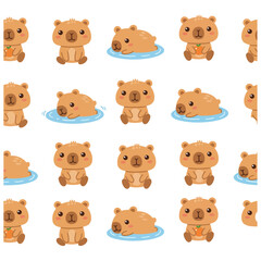 Obraz premium Capybara Pattern Design