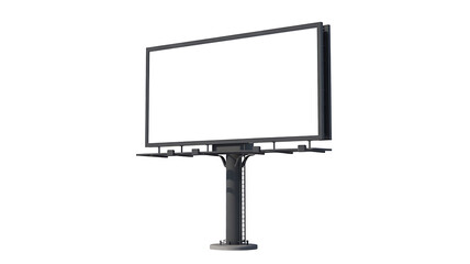 Obraz premium Angled View of a Modern Blank Billboard Mockup Isolated on White Background for Outdoor Advertising and Brand Promotion