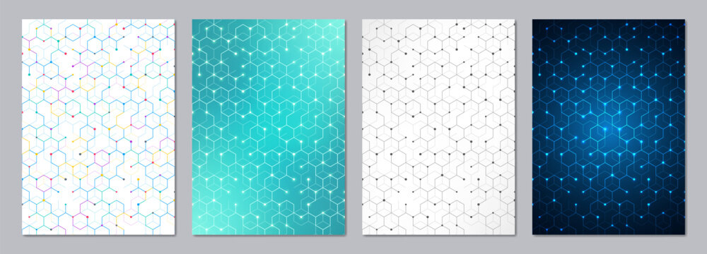 Abstract geometric background with hexagons shape pattern for a business brochure or cover book, page layout, flyer design, and poster template