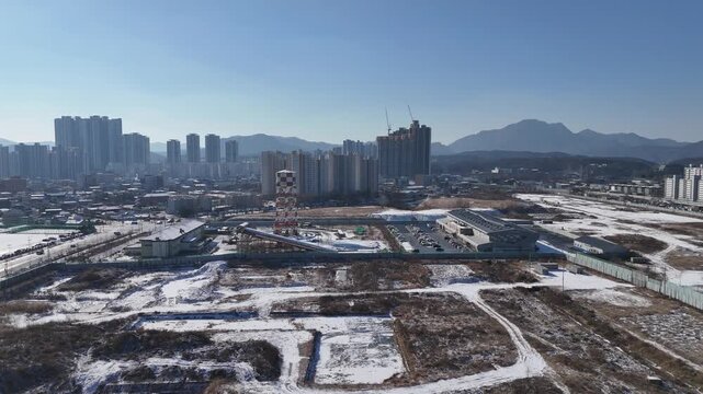 Cityscape near Chuncheon station, Chuncheon city, Gangwon-do, South Korea 