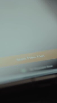 Start Free Trial offer for a service displayed on a mobile phone screen