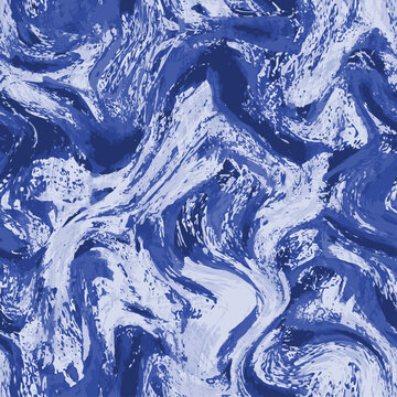Seamless blue and white abstract marble patterns featuring artistic fluid liquid textures and organic swirls