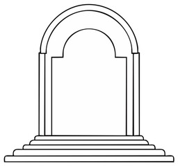 Fototapeta premium Minimalist Illustration of an Archway with Steps Leading Up to It