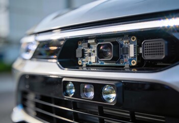 Advanced vehicular surveillance technology integration showcasing high resolution camera system for enhanced safety navigation and real time data capturing