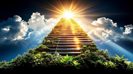 Eco-Friendly Vertical Garden Building Towards Bright Future and Sunlight