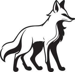 Obraz premium Renard ligne art - Silhouette