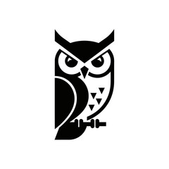 Minimalist Swiss Style Geometric Owl Logo Design | Clean Flat Vector Corporate Identity