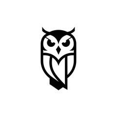 Minimalist Swiss Style Geometric Owl Logo Design | Clean Flat Vector Corporate Identity