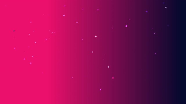Vibrant abstract digital background showcasing a smooth gradient from fuchsia to deep violet, accented by a beautiful scattering of delicate, glowing light particles, ideal for modern design