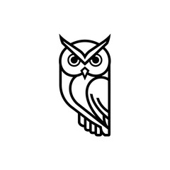 Minimalist Swiss Style Geometric Owl Logo Design | Clean Flat Vector Corporate Identity
