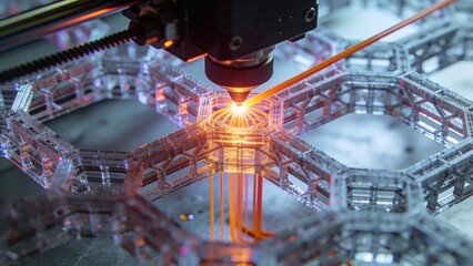 Additive Fertigung im Detail: 3D-Drucker extrudiert hochpr&auml;zises Bauteil aus recyceltem Material, industrielle Innovation