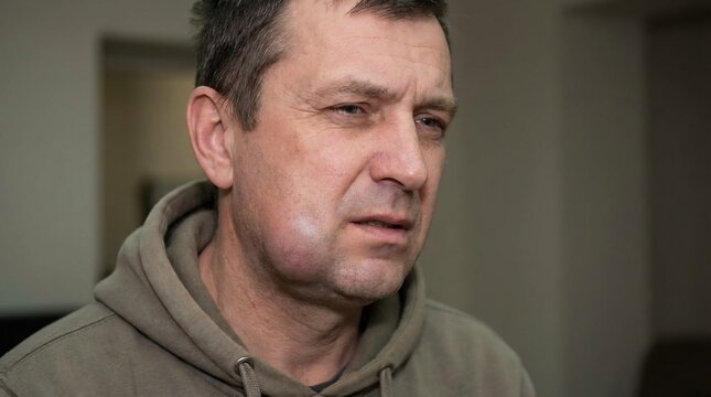 Middle Aged Man with Severe Swelling on Jaw and Cheek