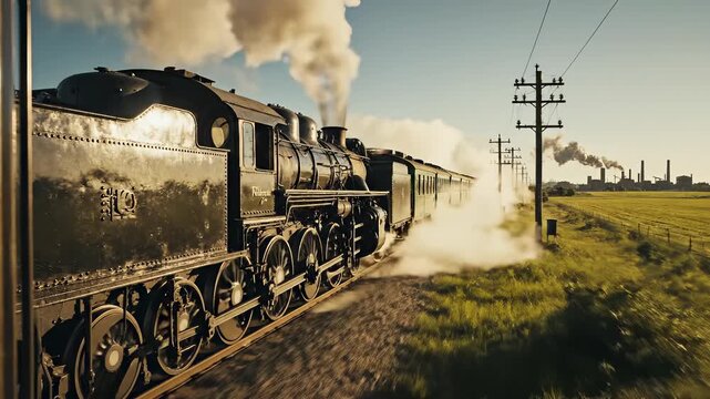 Vintage Steam Train Journey Through the Countryside - A Nostalgic Ride.