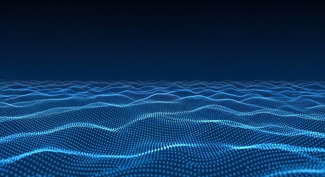 Abstract Blue Digital Waveform Landscape photo 4a61