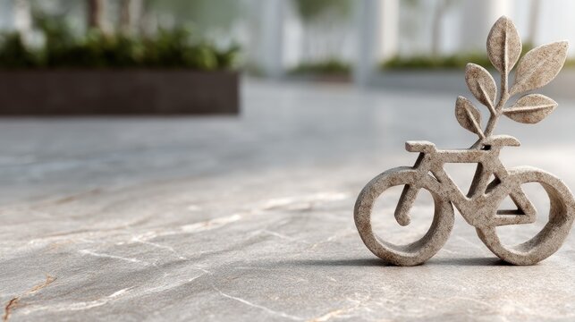 Gray bicycle sculpture