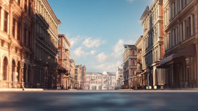 Vintage city street scene