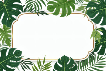 Tropical botanical frame clean silhouette