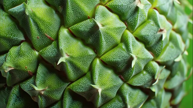 Close-up of a green bunya pine cone, botanical detail