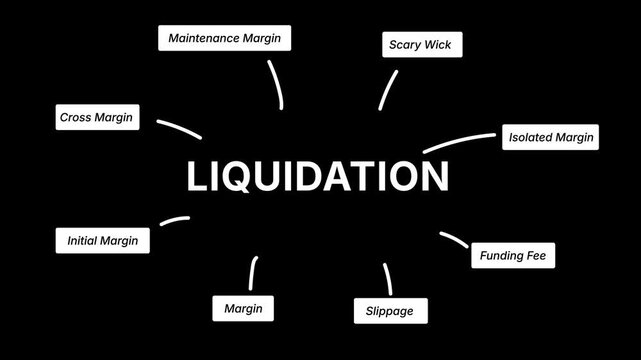 Liquidation principles, bullet points explaining liquidation, safety research, trade caution, own research before investing money in futures leverage