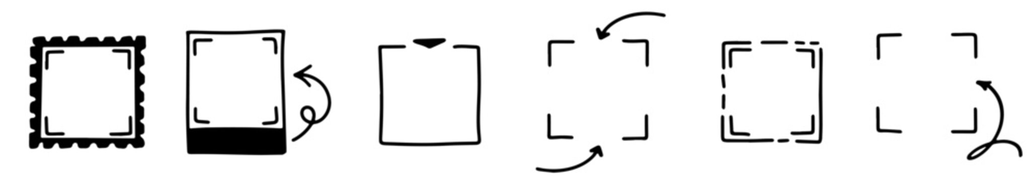 Minimal doodle QR frames with clean square shapes and hand drawn accents. Ideal for modern layouts that still feel warm and inviting to scan me.