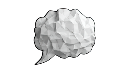 Crumpled Paper Speech Bubble