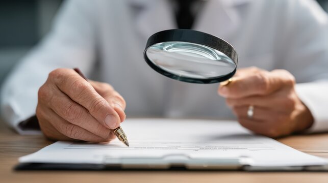 Professional technician examines property documents to identify ownership defects and initiate correction processes for clear title transfer and legal security.