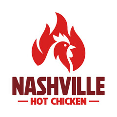 Delicious Nashville hot chicken logo vector © Selomitada