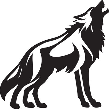 Loup sauvage Hurlant -Silhouette