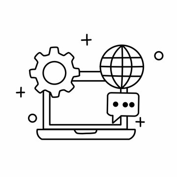 Global technology and communication line icon vector illustration.