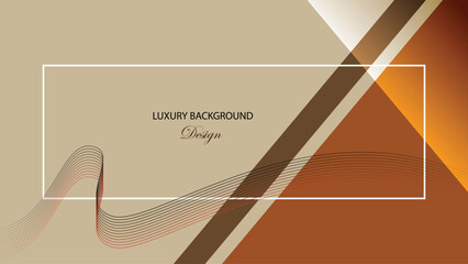 Brown geometric background vector design. Luxury brown background with shape and line decoration. Suit for banner, business card, award, certificate and others