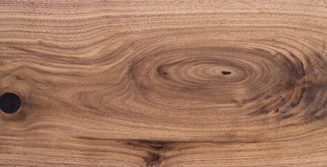 Obraz premium Texture of black walnut solid board untreated