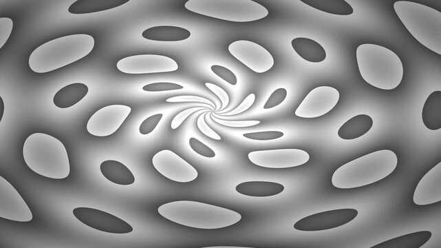 Observing a Gentle Swirl of Abstract Shapes in Gray Tones