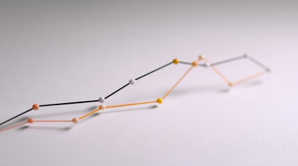 Abstract representation of financial growth with colored lines and nodes showcasing upward trends on a minimalistic background