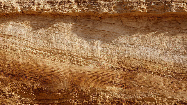 bedrock. Geological rock layers exposed in a quarry wall, textured stone patterns in earth tones. event key visuals, club posters, designed for fitness apps and gym onboarding.
