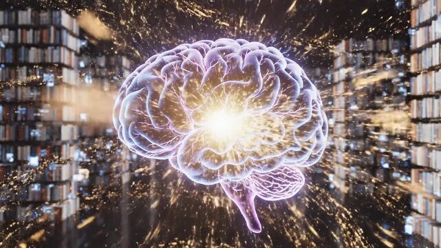 Digital intelligence and knowledge processing in a cosmic library setting