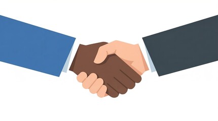 Obraz premium Two businesspeople shaking hands in a gesture of partnership and agreement