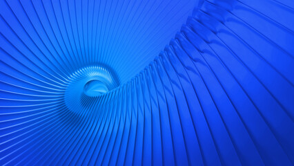 Blue spiral stripes background, 3D lines design, abstract background for business presentations.