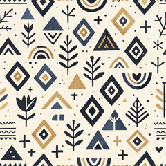 北欧　模様　柄　幾何学 パターン　背景／包装紙・壁紙素材