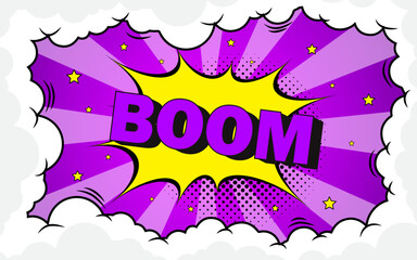 comic background with blank boom speech bubble vector illustration
