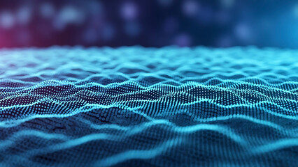 ia generated. Abstract Blue Digital Wave of Data and Technology Background. Abstract 3D blue digital wave representing data flow, artificial intelligence, and modern technology network background.