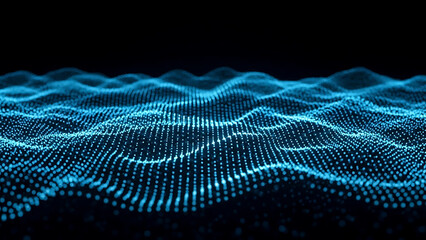 ia generated. Abstract Blue Digital Wave of Data and Technology Background. Abstract 3D blue digital wave representing data flow, artificial intelligence, and modern technology network background.