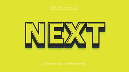 Bold Yellow 3D Text Effect with Black Outline and Shadow