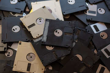 Pile of computer Floppy Disks