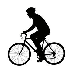 Obraz premium Silhouette of a cyclist riding a bicycle.
