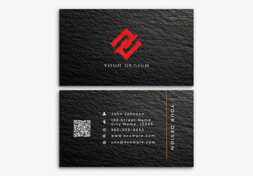 Black And Red Modern Business Cards Layout