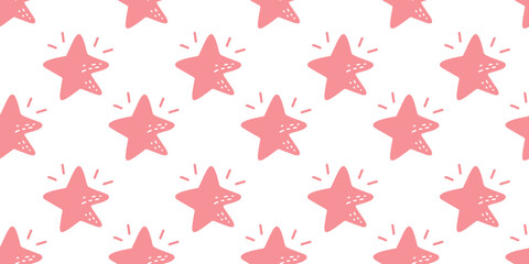 seamless pattern of cute cheerful stars for children