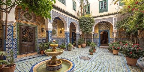 courtyard of a church in a village